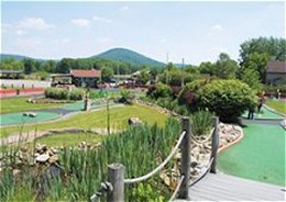 View of the resort, showing water features