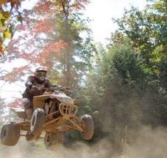 ATV rider in mid-air
